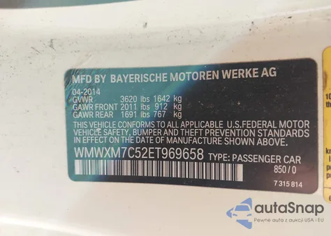 2014 Mini Hardtop Cooper S from USA, damaged, VIN WMWXM7C52ET969658